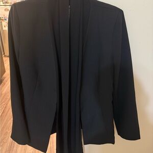 Women's Black Open Draped Blazer Jacket